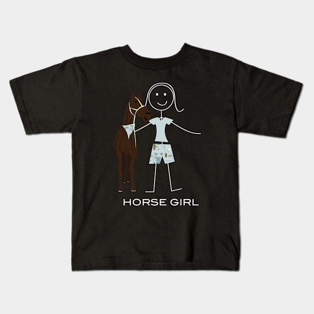 Funny Womens Horsewoman Design Kids T-Shirt by whyitsme